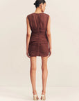 Blair Panelled Gathered Mini Dress - Cocoa