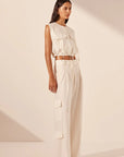 Kasbah Utility Cropped Top - Rice