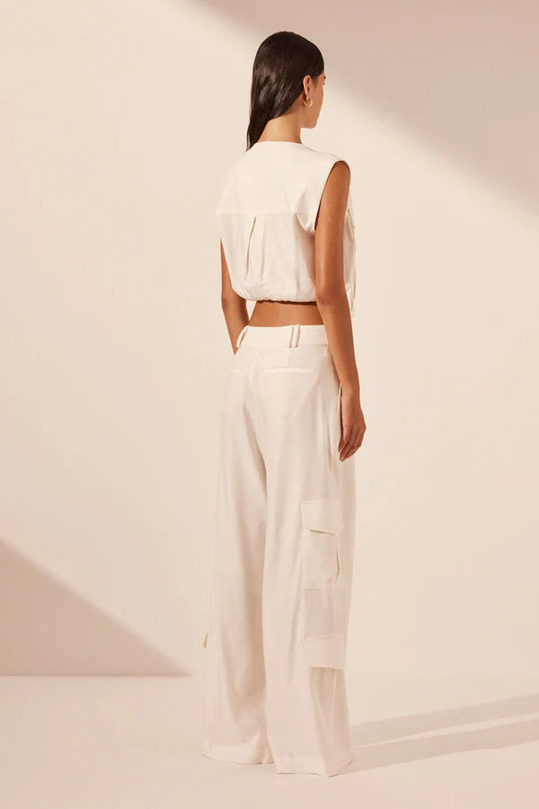 Kasbah Utility Cropped Top - Rice