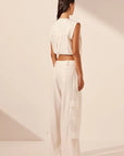 Kasbah Utility Cropped Top - Rice
