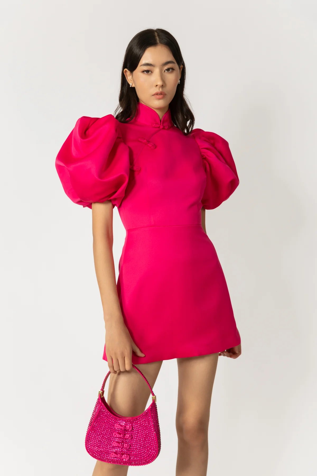 Beth Mini Dress in Hot Pink