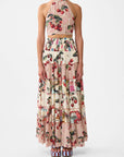 Shirred Waist Tiered Circle Skirt