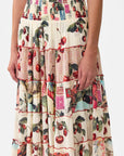 Shirred Waist Tiered Circle Skirt