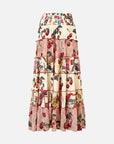 Shirred Waist Tiered Circle Skirt