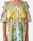 Long Off Shoulder Frill Dress With Straps