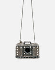 Embellished Crystal Camera Clutch Bag