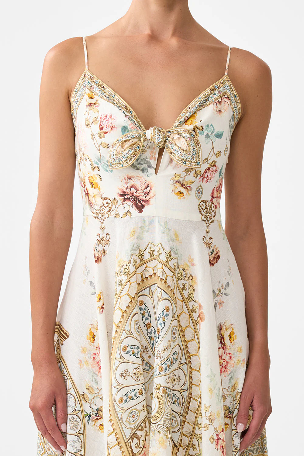 Long Dress With Tie Front