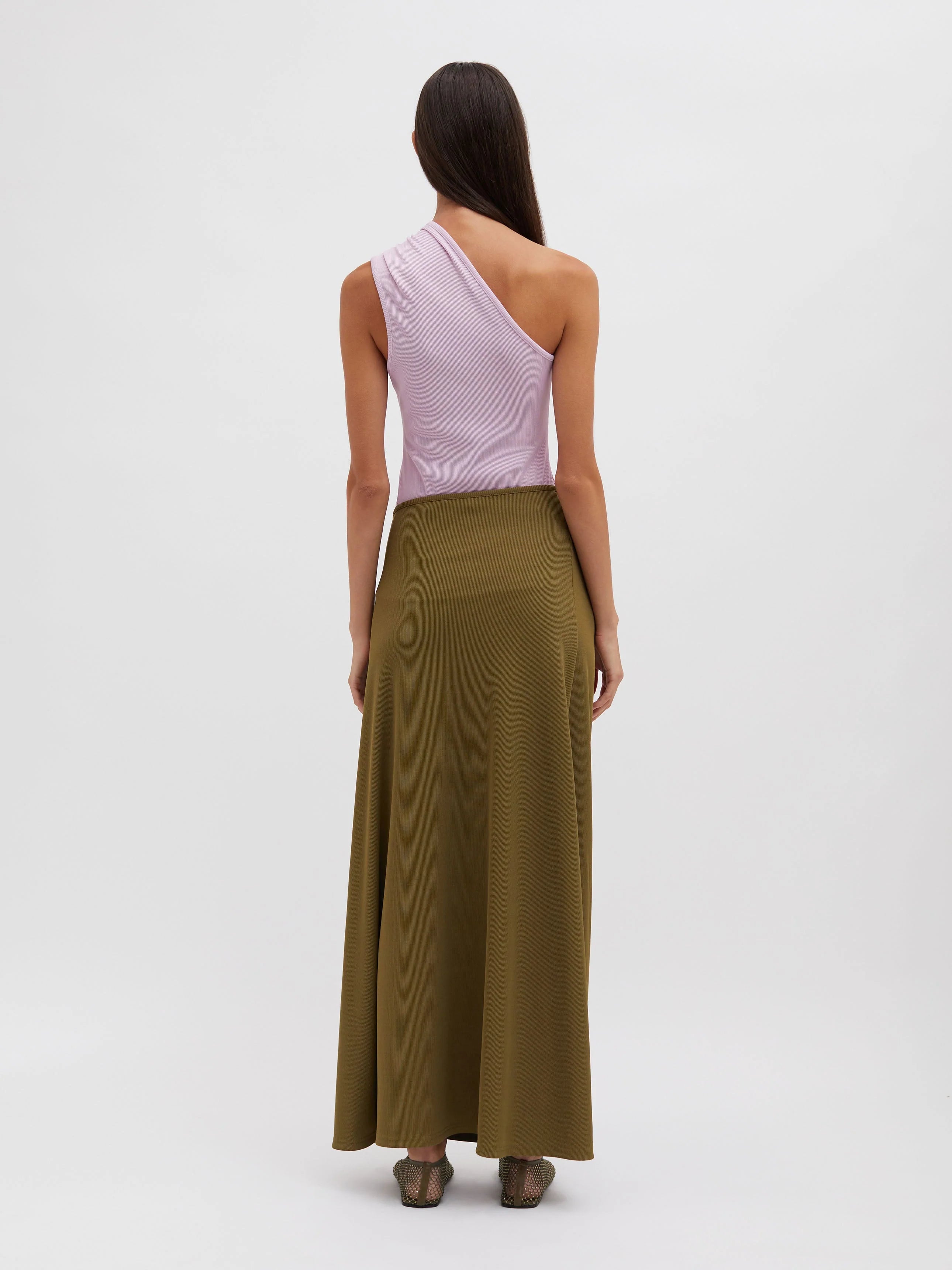 Tri Crystal Stone Shoulder Tank - Pink Tourmaline