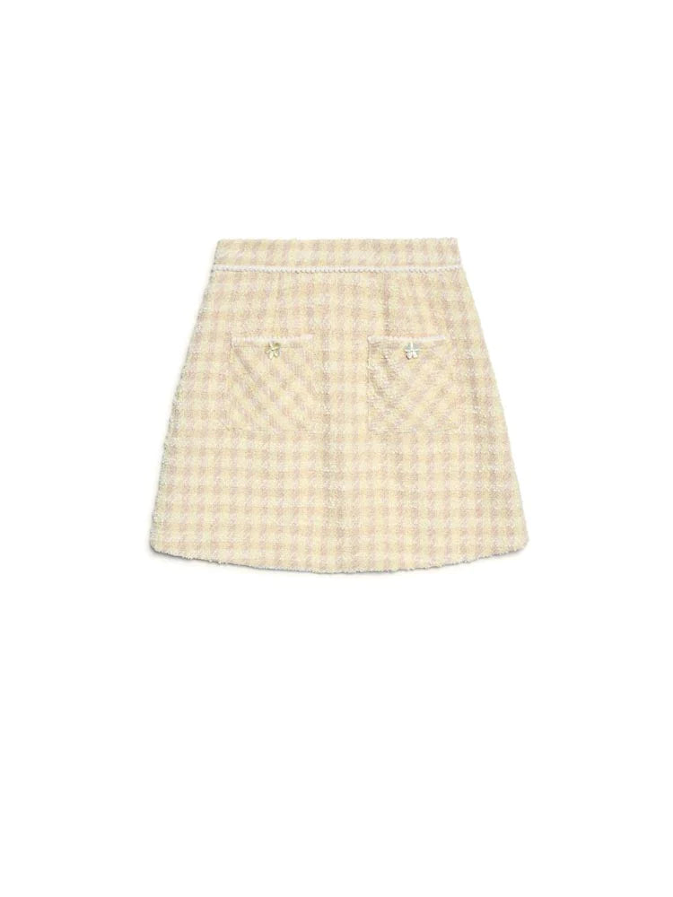 Meadow Check Tweed Skirt