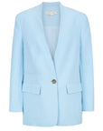 Irena Collarless Oversized Blazer - Cool Blue