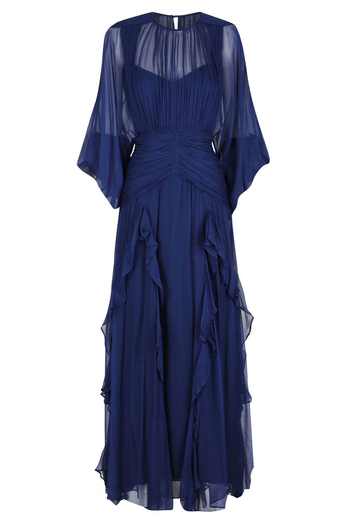 Isola Round Neck Balloon Sleeve Maxi Dress