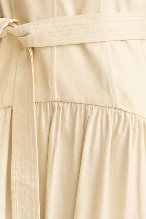 Kasbah Bustier Gathered Midi Dress - Bone
