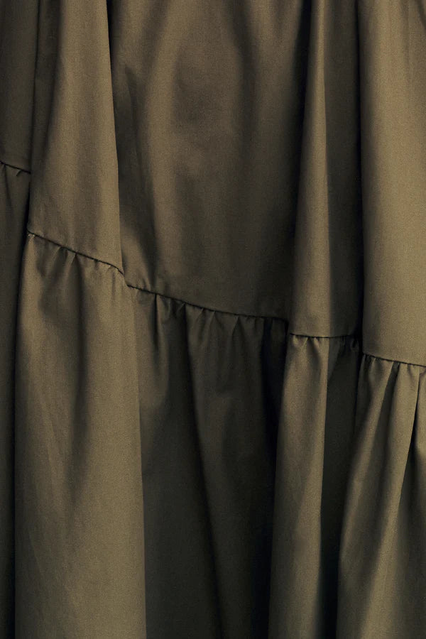 Maiori Tiered Maxi Dress - Army Green