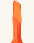 Mia Contrast One Shoulder Cowl Back Maxi Dress