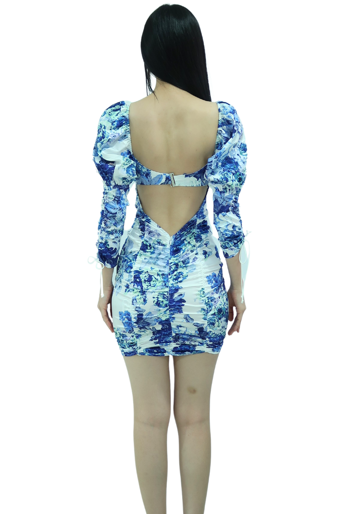 For Love &amp; Lemons Hyacinth Ruched Floral Mini Dress