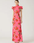 Sylvie Floral Dress in Pink Rose