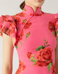 Sylvie Floral Dress in Pink Rose