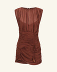 Blair Panelled Gathered Mini Dress - Cocoa