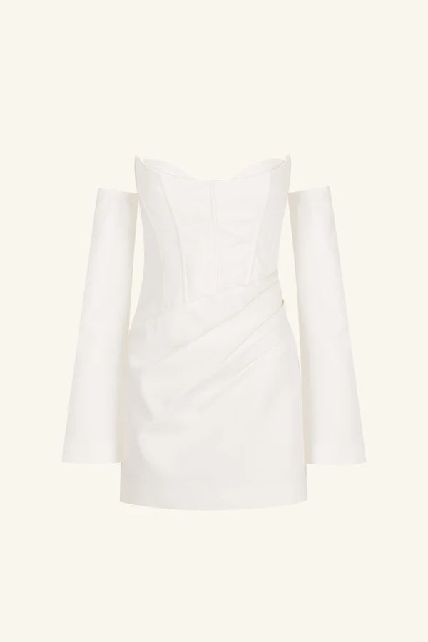 Oakley Strapless Draped Mini Dress - Ivory