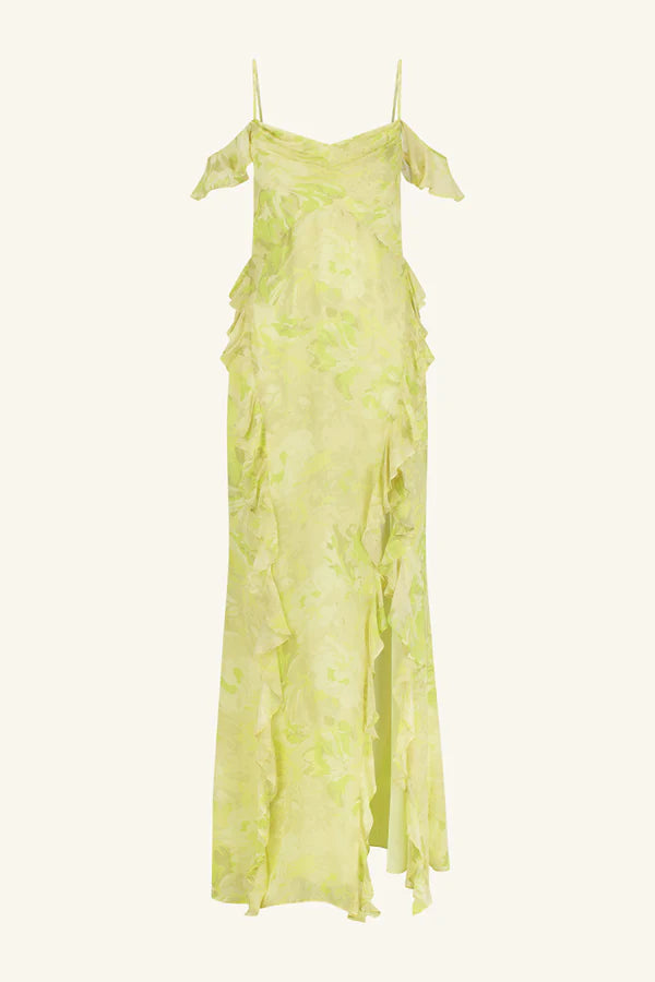 Miller Ruffle Cowl Maxi Dress