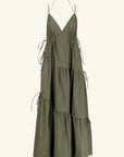 Maiori Tiered Maxi Dress - Army Green