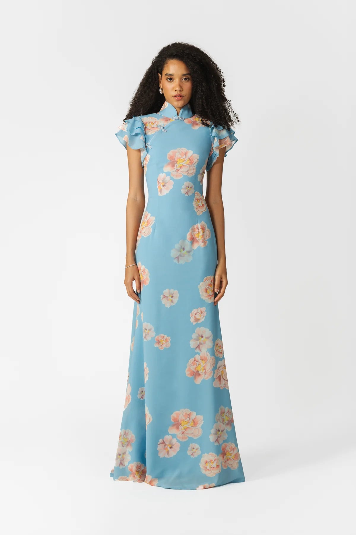 Sylvie Floral Dress in Blue Multi