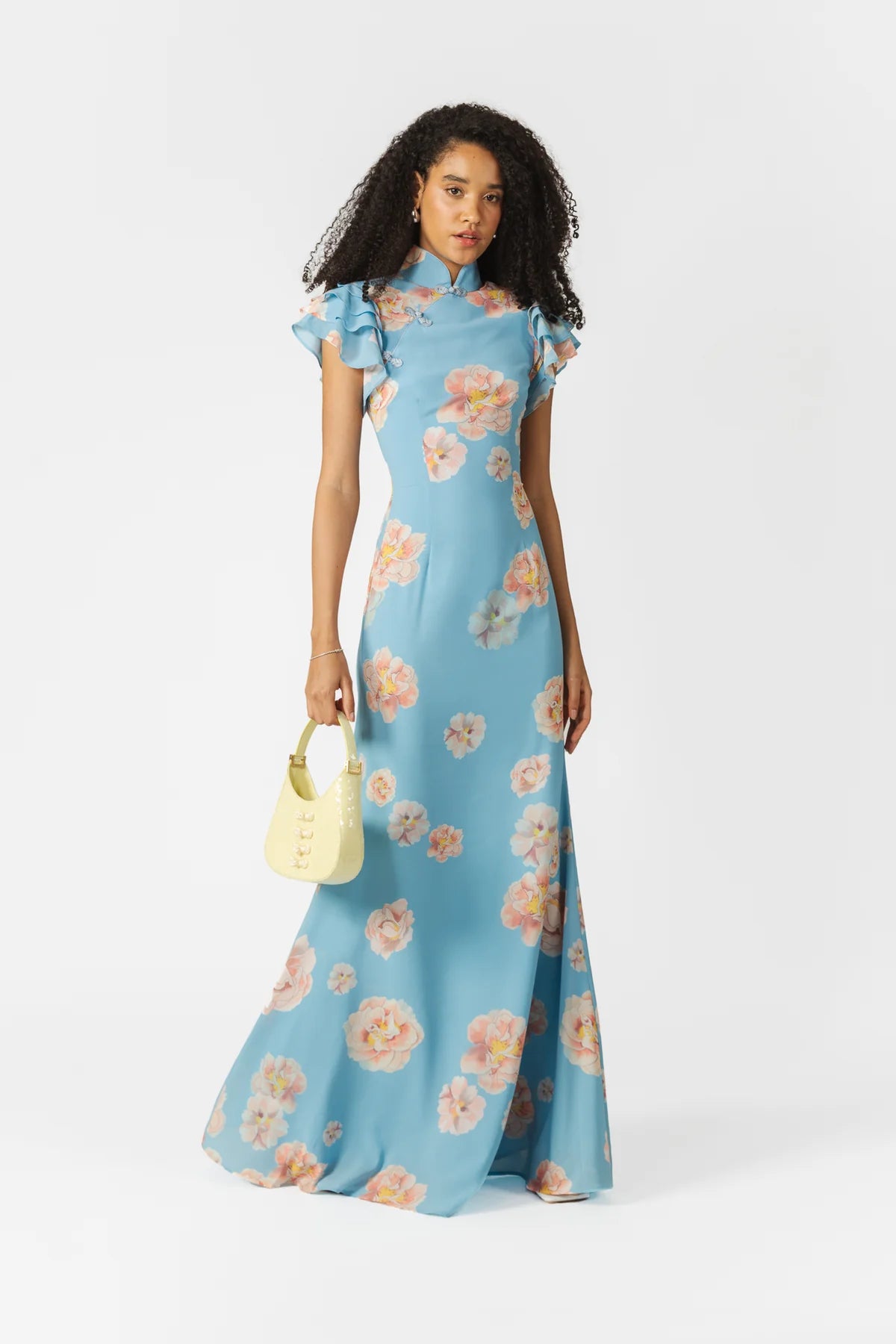 Sylvie Floral Dress in Blue Multi