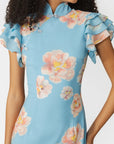 Sylvie Floral Dress in Blue Multi