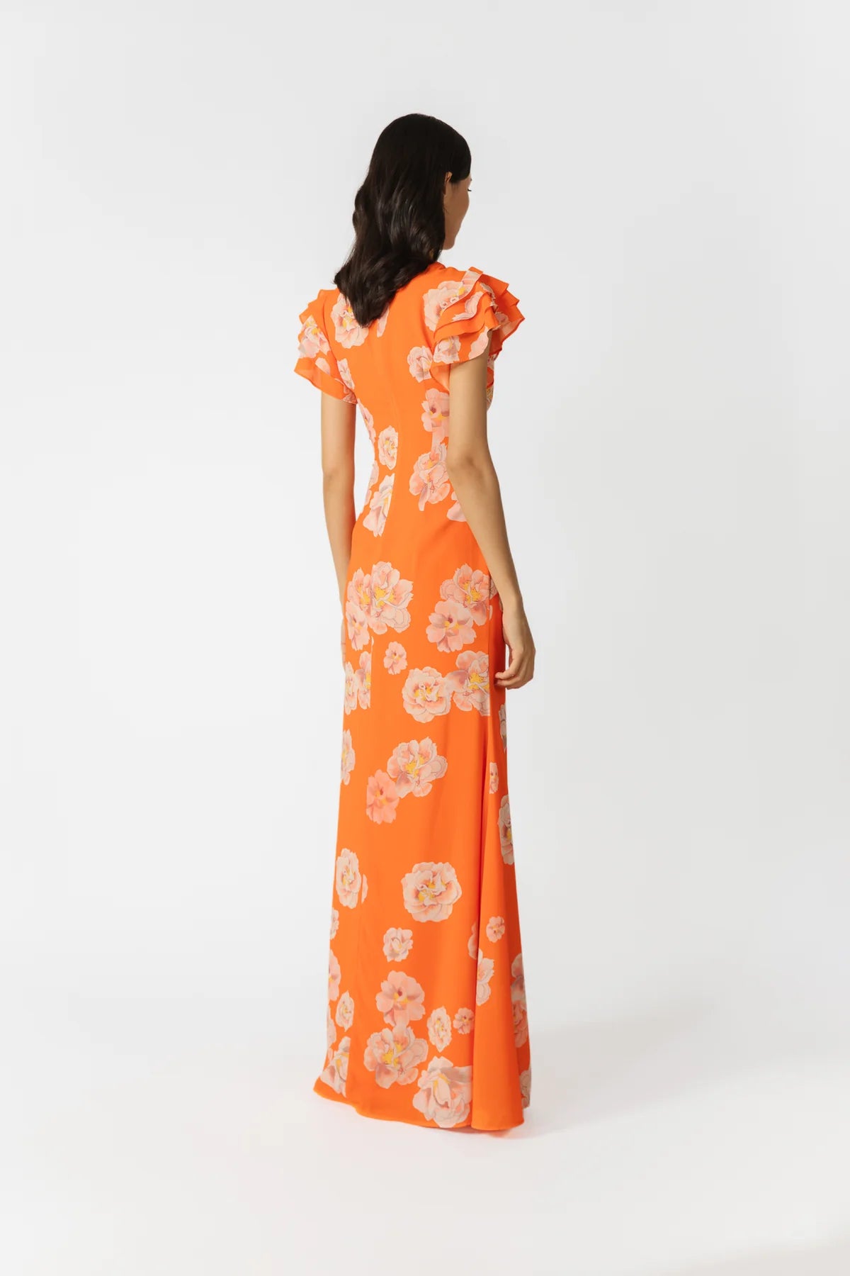 Sylvie Floral Dress in Orange Multi