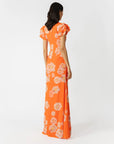 Sylvie Floral Dress in Orange Multi