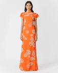 Sylvie Floral Dress in Orange Multi