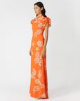 Sylvie Floral Dress in Orange Multi