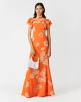 Sylvie Floral Dress in Orange Multi