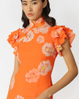 Sylvie Floral Dress in Orange Multi