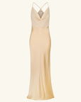 Valeria Silk Contrast Cowl Neck Maxi Dress