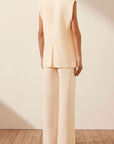 Irena Sleeveless Tailored Blazer - Ivory