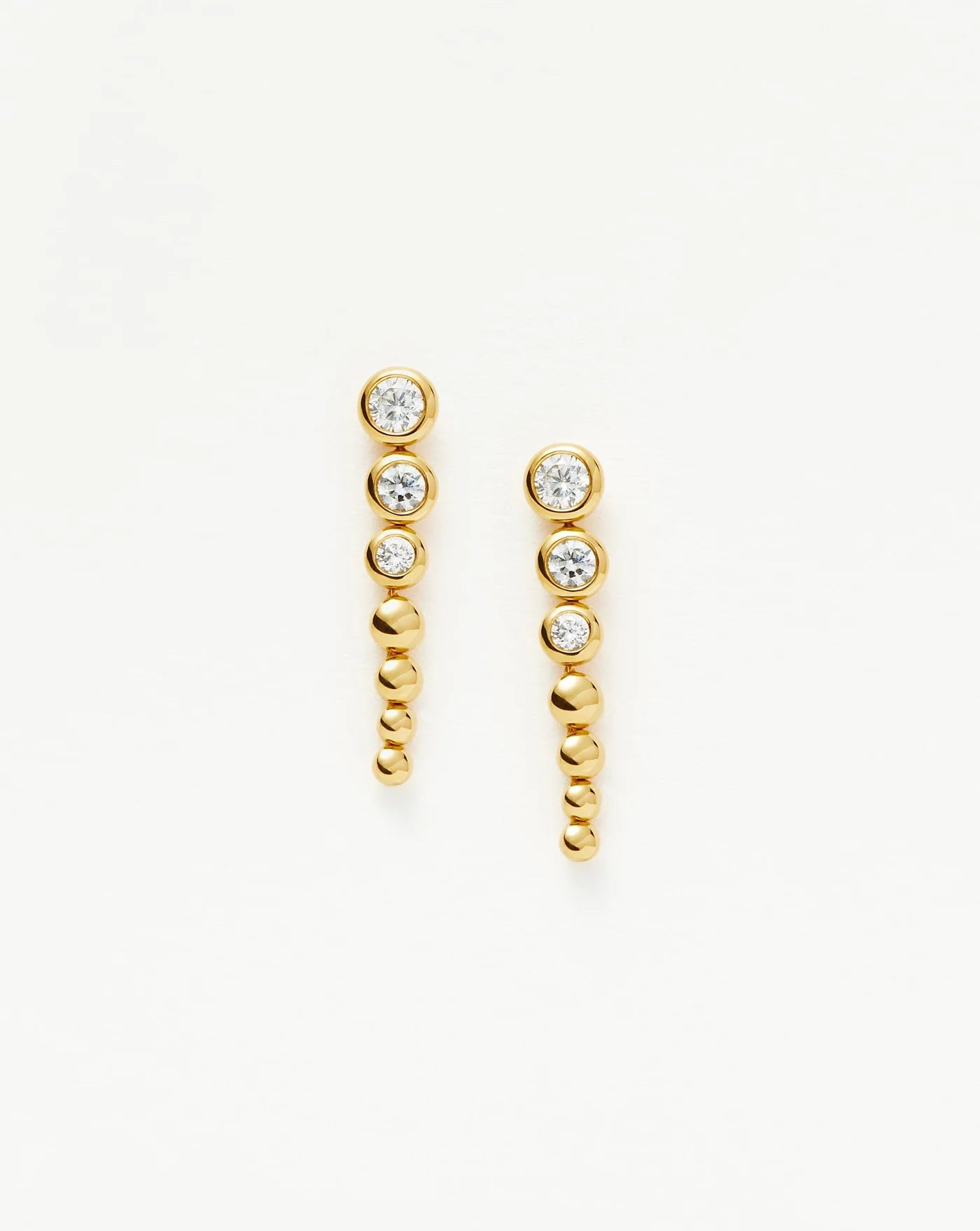 Articulated Beaded Stone Drop Stud Earrings