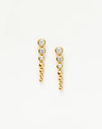 Articulated Beaded Stone Drop Stud Earrings