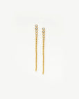 Articulated Beaded Stone Extra Long Drop Stud Earrings