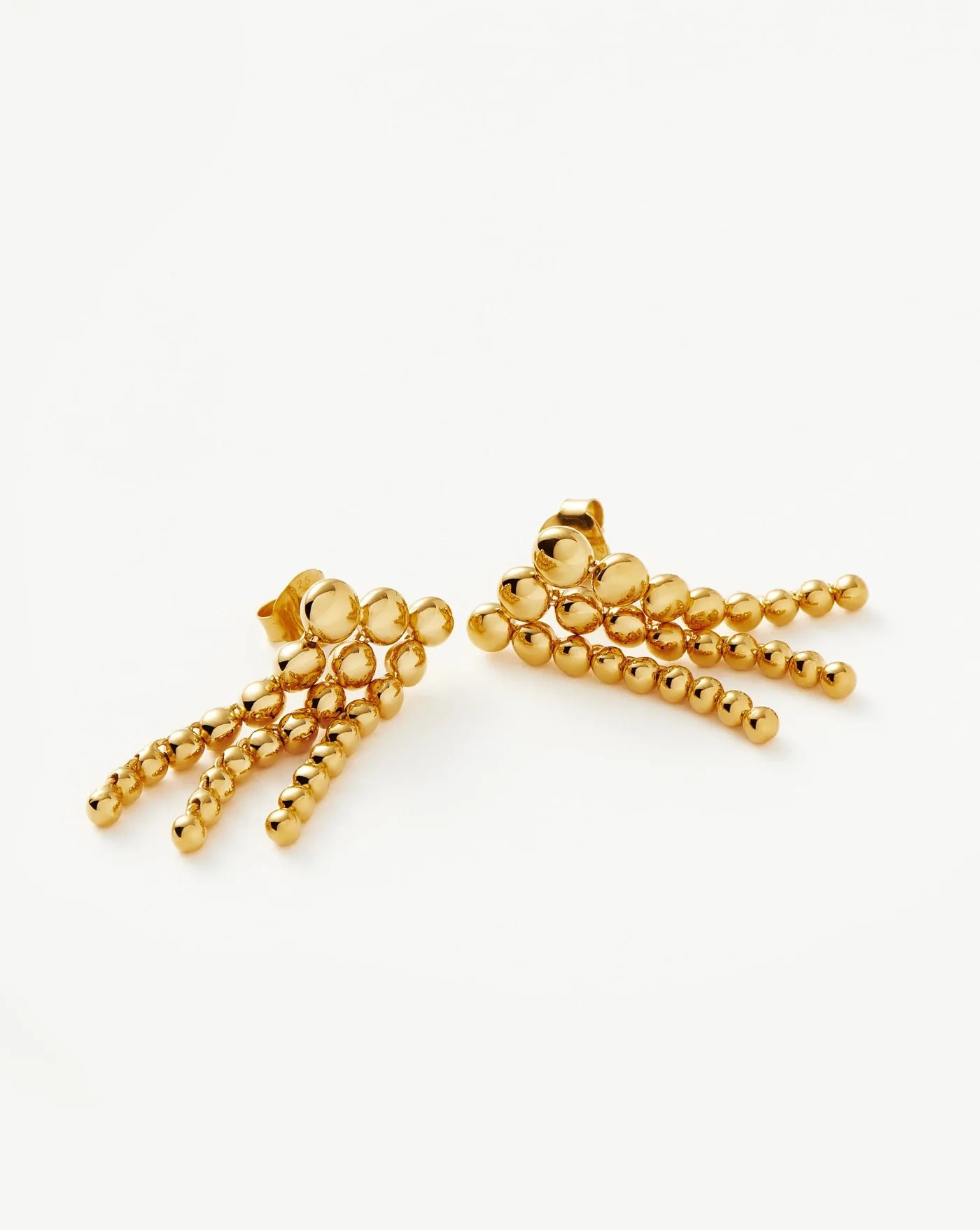 Articulated Beaded Waterfall Stud Earrings