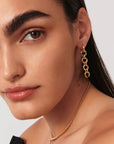 Enamel Byline Link Drop Hoop Earrings