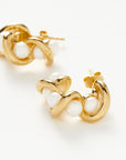 Molten Pearl Twisted Mini Double Hoop Earrings