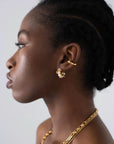 Molten Pearl Twisted Mini Double Hoop Earrings