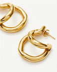 Molten Twisted Double Hoop Earrings