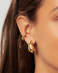 Savi Dome Medium Gemstone Hoop Earrings