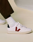 V-12 Leather White Marsala Nautico