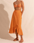 Marigold Ruffle Wrap Skirt