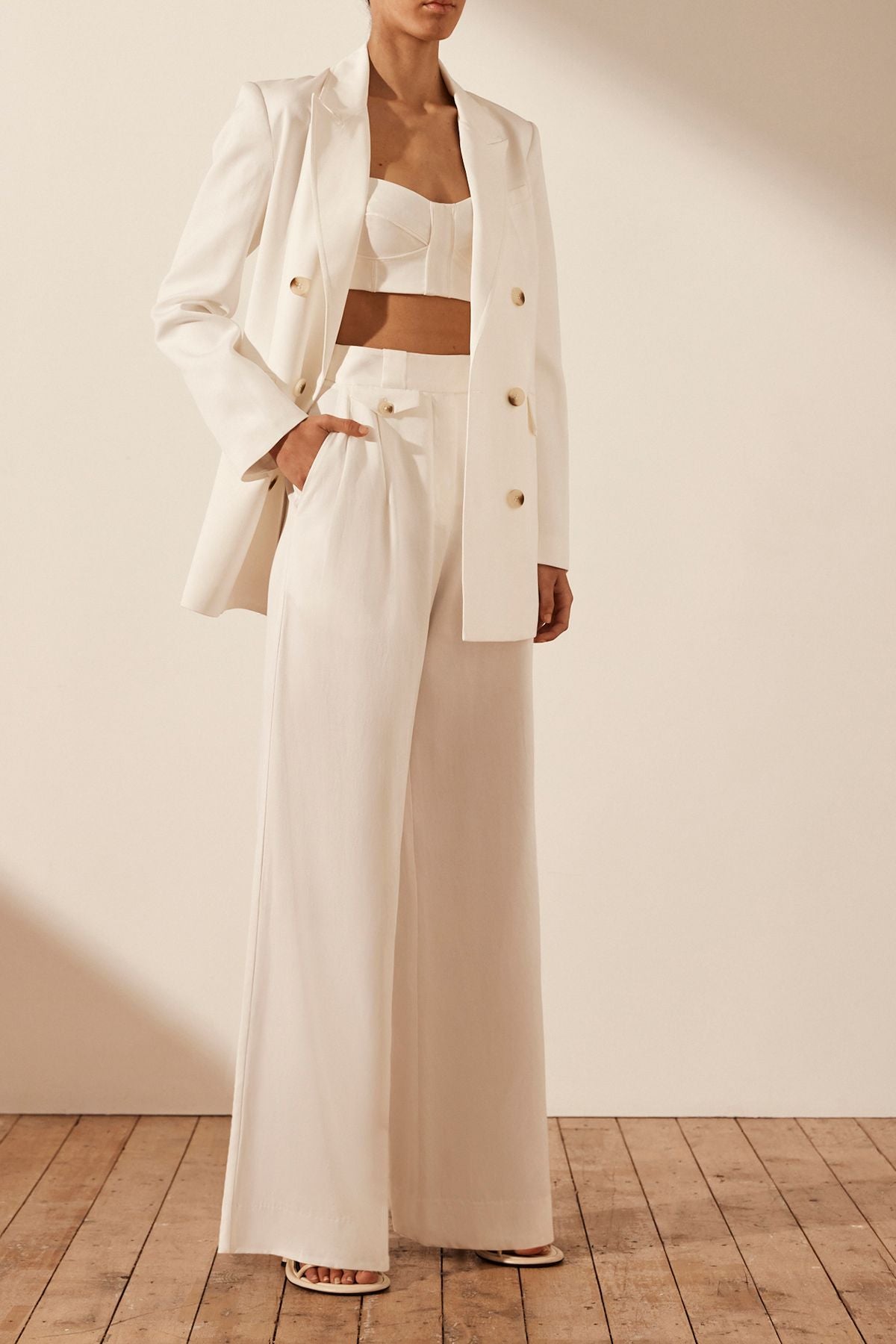 Sara Peak Lapel Blazer - Coconut